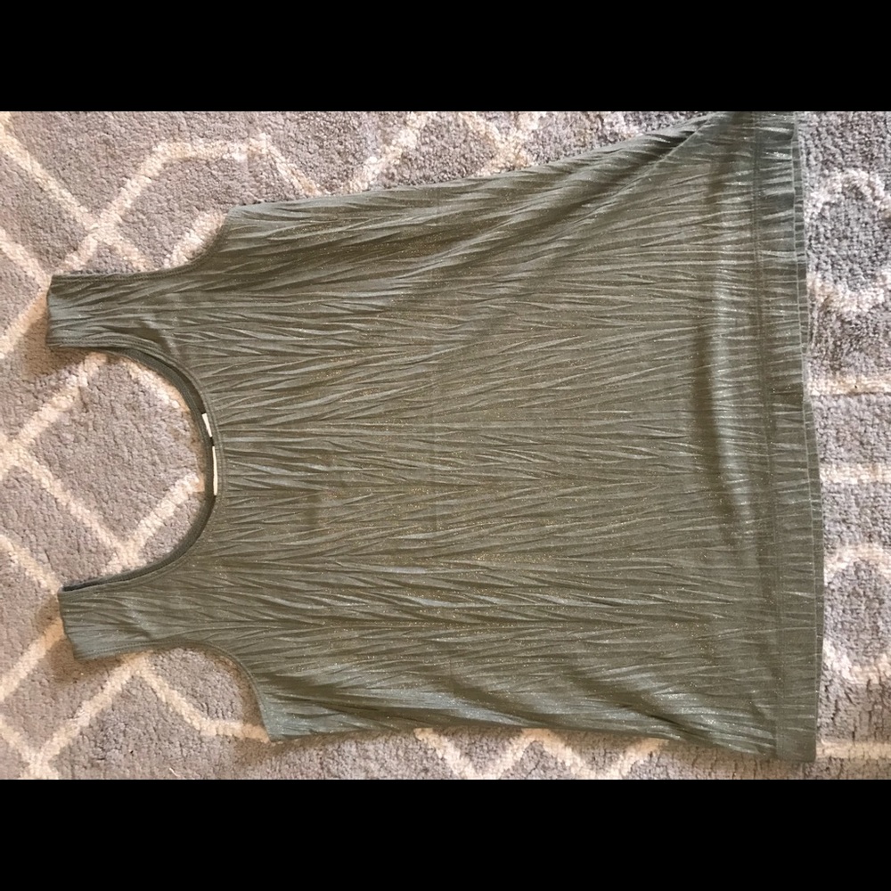 Sparkley Olive green tank top
